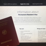 Resident Visa Aufkleber im Pass